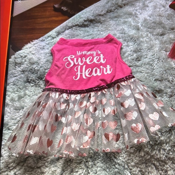 Sweetheart Dog Dress Set - Red and Pink - Picture 2 of 6